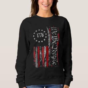 Sweatshirt Vintage Ancien Drapeau Américain Patriotique 1776