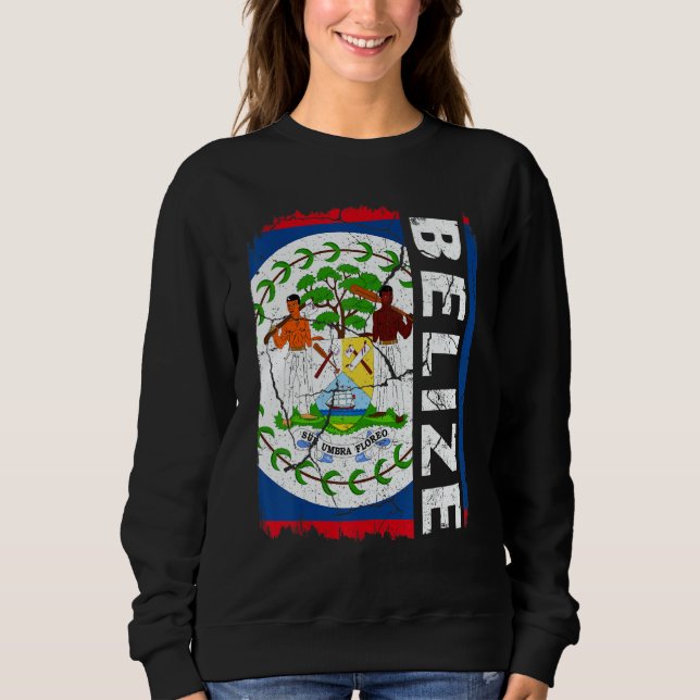 Sweatshirt Vintage Belizean Flag Belize Pride Roots Heritage (Devant)