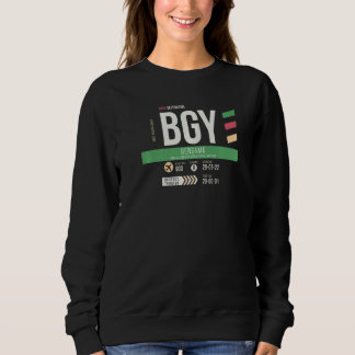 Sweatshirt Vintage Bergamo BGY Airport Code Retro Travel Day 