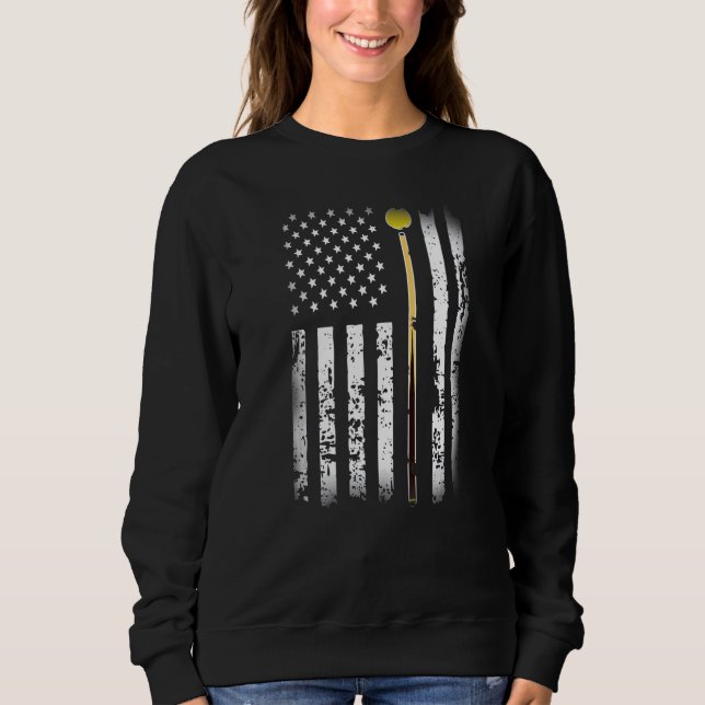 Sweatshirt Vintage Billiards Pool Player Table  American Flag (Devant)