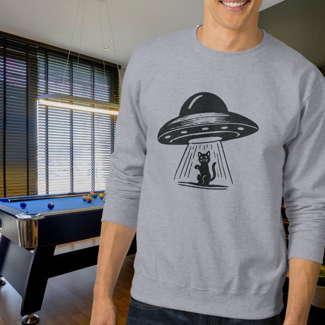 Sweatshirt Vintage Black Cat UFO Spaceship Funny  (Créateur téléchargé)