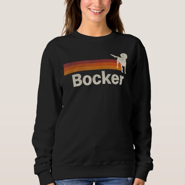 Sweatshirt Vintage Bocker Retro Maman Papa Chien (Devant)