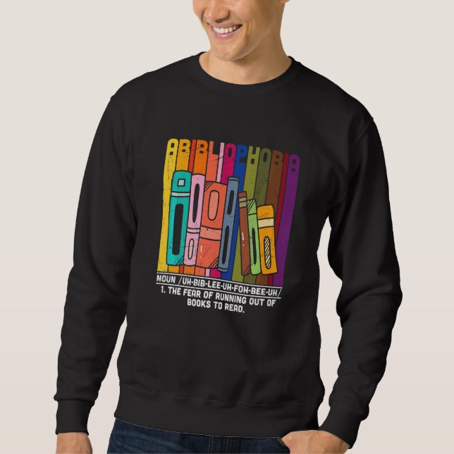 Sweatshirt Vintage Books Abibliophobia Definition Bookworm Re (Devant)