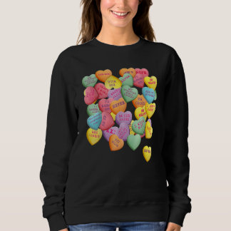 Sweatshirt Vintage Candy Conversation Hearts For Anti Valenti