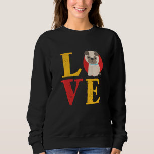 Sweatshirt Vintage Carlin rétro chiot amour mignon chien drôl