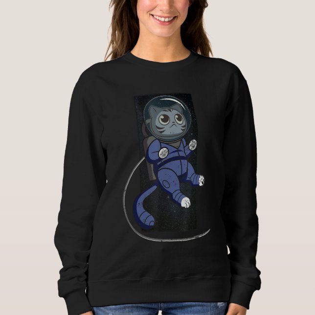 Sweatshirt Vintage   Cat in Space Space Cat Nerdy (Devant)