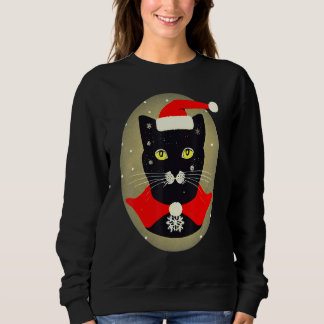 Sweatshirt Vintage Cat Santa Outfit Whimsical Christmas Holid