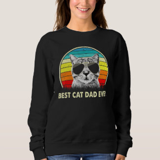 Sweatshirt Vintage Chat Meilleur Chat Papa Jamais Fête des pè