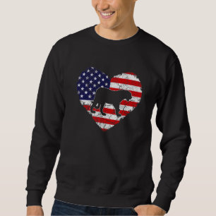 Sweatshirt Vintage Coeur Jaguar Animal Retro Us drapeau améri