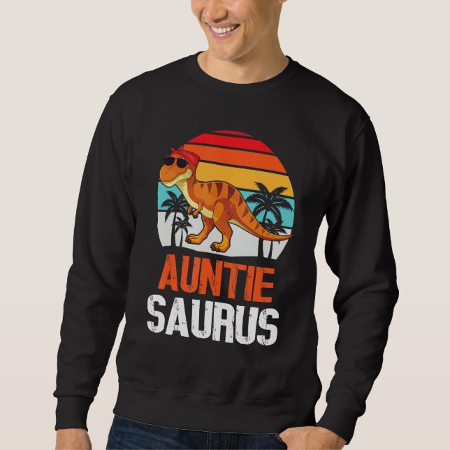 Sweatshirt Vintage Dinosaur Dancing Happy Mother Father Aunti (Devant)