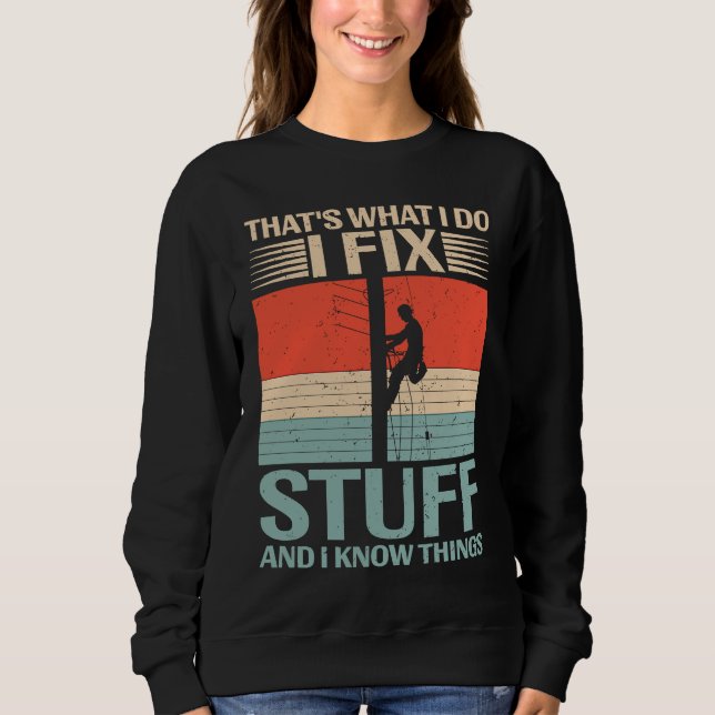 Sweatshirt Vintage dire Power Lineman Electric Cable Linew (Devant)