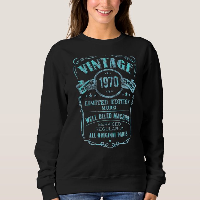 Sweatshirt Vintage Fait En 1970 Anniversaire (Devant)