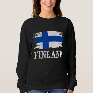Sweatshirt Vintage Finlande Drapeau I Love Finlande