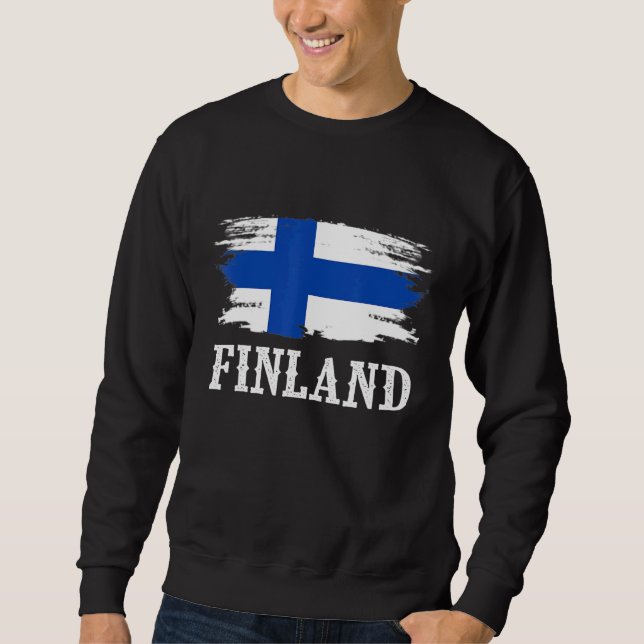 Sweatshirt Vintage Finlande Drapeau I Love Finlande (Devant)