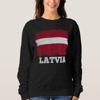 Sweatshirt Vintage Flag Latvia Country Retro Flag Latvian
