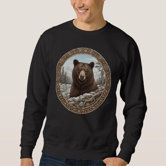 Sweatshirt vintage «Force de l'ours sauvage» (Devant)