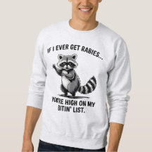 Vintage Funny Rabies Sarcasm Raccoon Humour