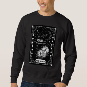 Sweatshirt Vintage Gothic Crescent Moon Black Cat Halloween