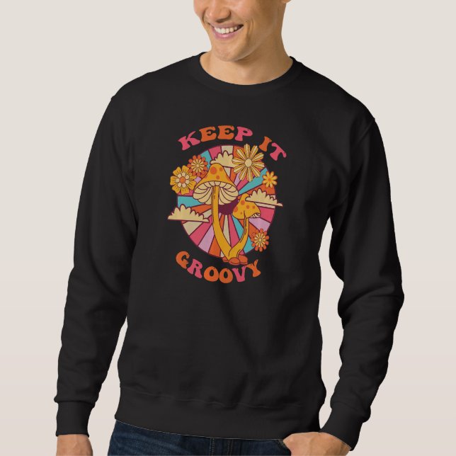 Sweatshirt Vintage Graphic Hippie Keep It Groovy Retro (Devant)