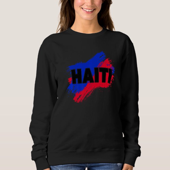 Sweatshirt Vintage Haiti Pride Flag Independence Day Haitian  (Devant)