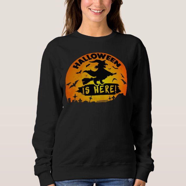 SWEATSHIRT VINTAGE HALLOWEEN EST ICI (Devant)