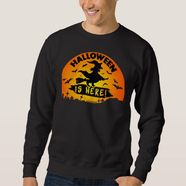 SWEATSHIRT VINTAGE HALLOWEEN EST ICI (Devant)