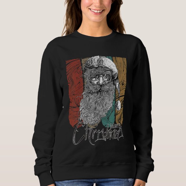 Sweatshirt Vintage Hipster Santa Claus Xmas (Devant)