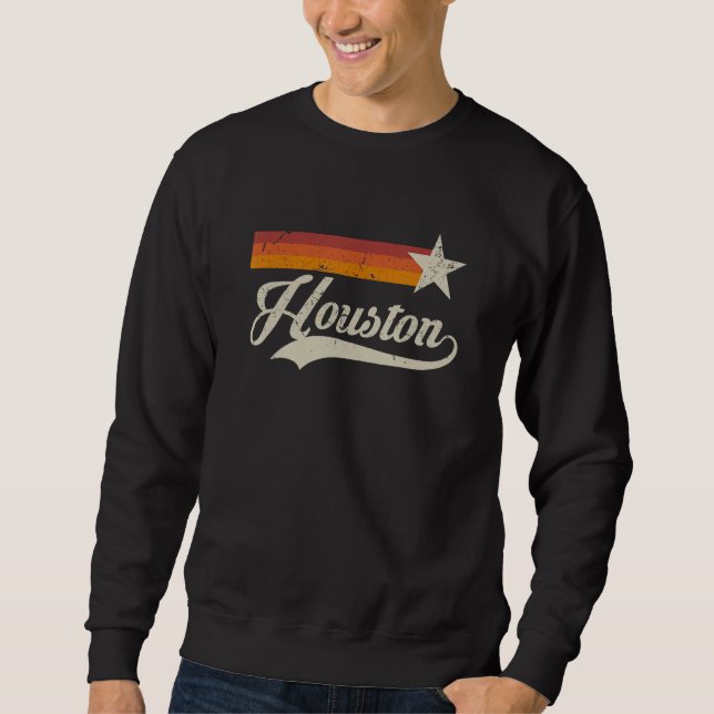 Sweatshirt Vintage Houston Texas Houston Baseball Proud (Devant)