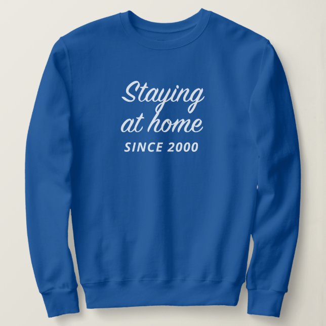 Sweatshirt Vintage Introvert bleu (Design devant)