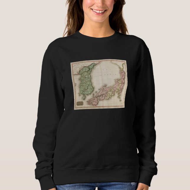 Sweatshirt Vintage Japan & Korea Map 1809 (Devant)