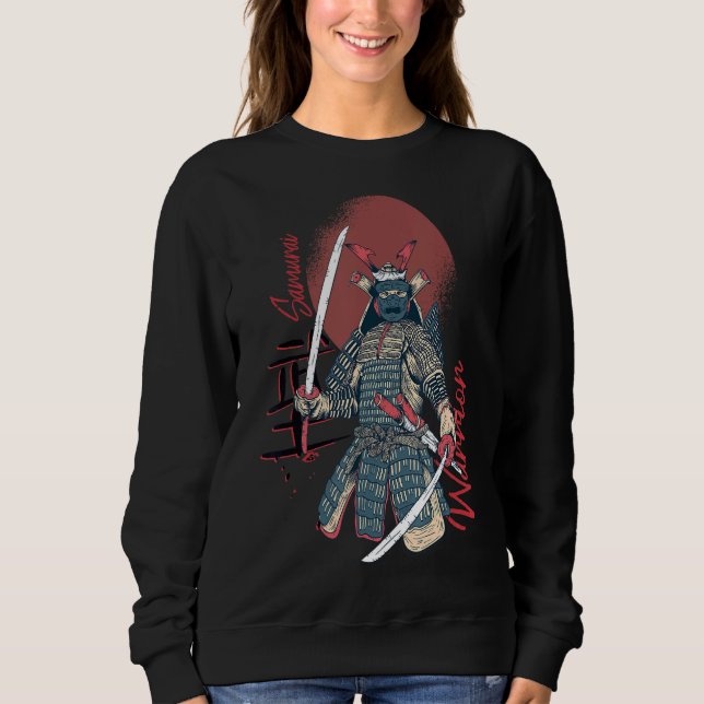 Sweatshirt Vintage Japonais Samurai Bushido Warrior tenant (Devant)