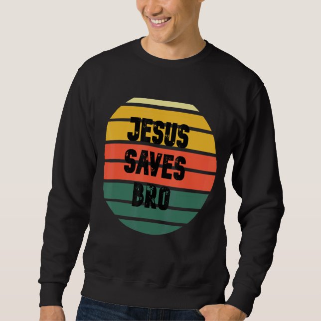 Sweatshirt Vintage Jésus Sauve Bro Essentiel (Devant)