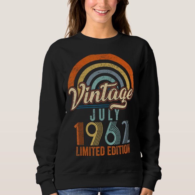 Sweatshirt Vintage juillet 1962 60e anniversaire (Devant)