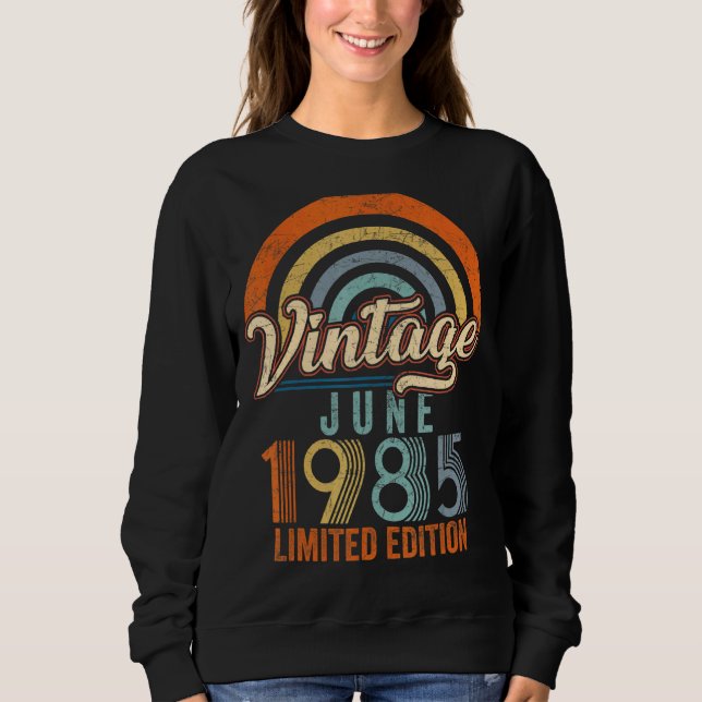Sweatshirt Vintage juin 1985 37e anniversaire (Devant)