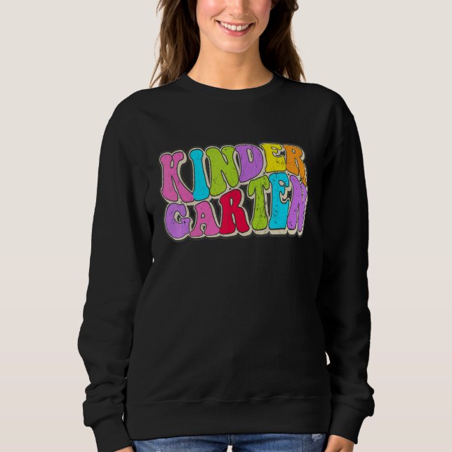 Sweatshirt Vintage Kindergarten Back To School Teacher Studen (Devant)