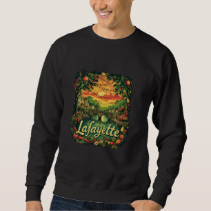 Sweatshirt Vintage Lafayette Louisiana Sunset Skyline Citysca