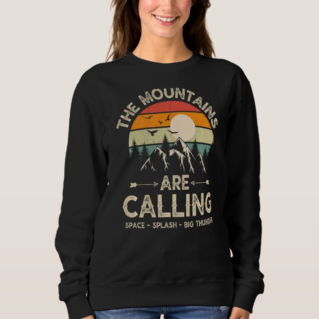 Sweatshirt Vintage Les Montagnes Appelent Spatial Splash Big (Devant)