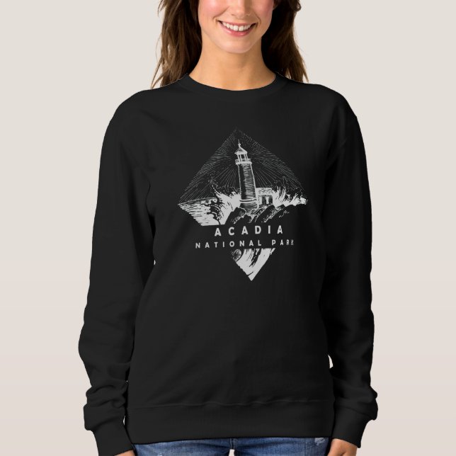Sweatshirt Vintage Lighthouse Bar Harbour Parc national Acadi (Devant)