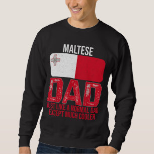Sweatshirt Vintage Maltais Papa Malte Drapeau Design pour pèr