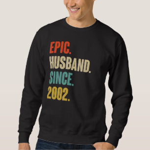 Sweatshirt Vintage mari épique depuis 2002 20e Mariage Anive