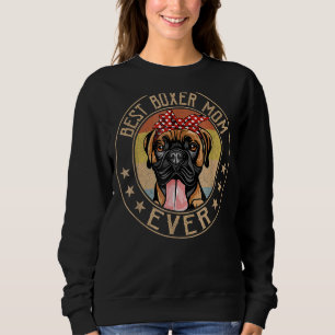 Sweatshirt Vintage Meilleur Boxer Maman toujours Chien Fête d