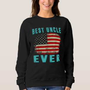 Sweatshirt Vintage Meilleur oncle jamais American Drapeau Fêt