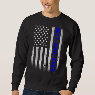 Sweatshirt Vintage Meilleur papa Jamais Drapeau Américain Dis