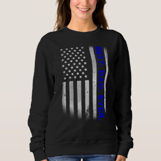 Sweatshirt Vintage Meilleur papa Jamais Drapeau Américain Dis