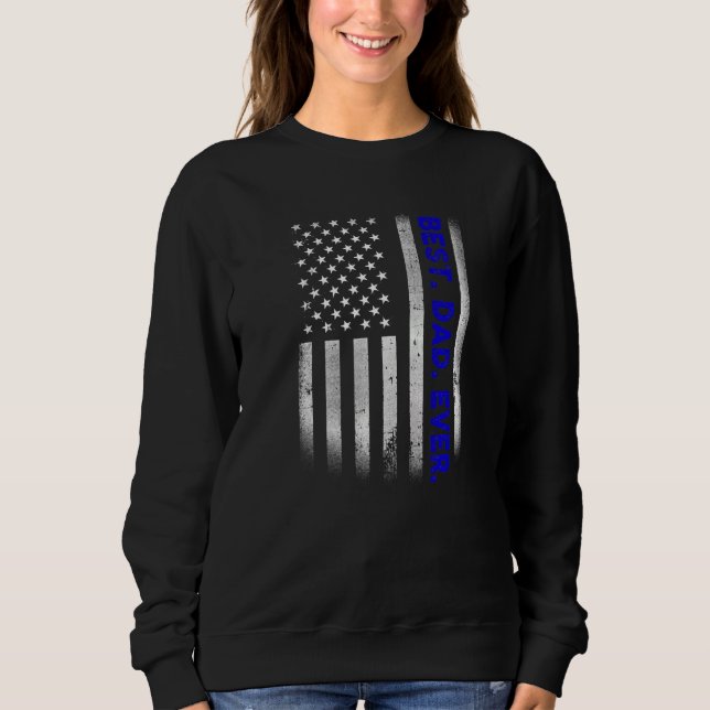 Sweatshirt Vintage Meilleur papa Jamais Drapeau Américain Dis (Devant)