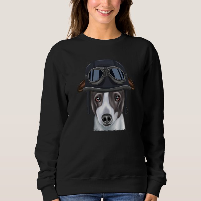 Sweatshirt Vintage Motorcycle Helmet Italian Greyhound (Devant)