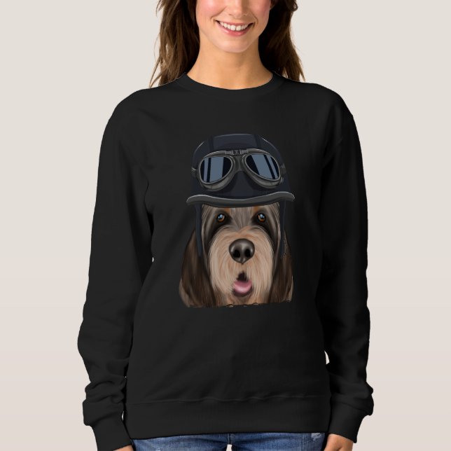 Sweatshirt Vintage Motorcycle Helmet Otterhound (Devant)