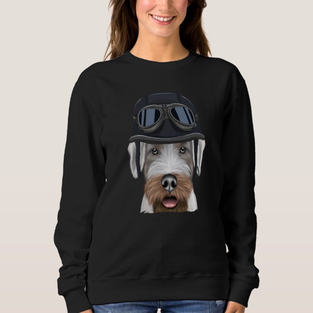 Sweatshirt Vintage Motorcycle Helmet Sealyham Terrier (Devant)