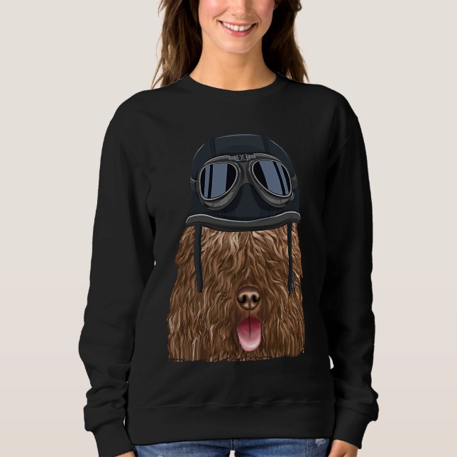 Sweatshirt Vintage Motorcycle Helmet Spanish Water Dog (Devant)