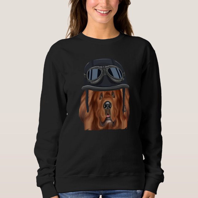 Sweatshirt Vintage Motorcycle Helmet Tibetan Mastiff (Devant)